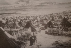 Palestijnse vluchtelingen in de winter van '48 - '49, in Noord-libanon (uit: Charles D. Smith)