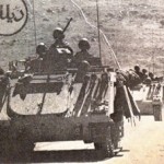 Maart 1978: Israëlische pantservoertuigen op de grens met Libanon.